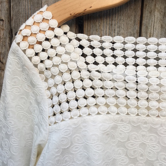 Lilly Pulitzer Embroidered Square Neck Floral Print Blouse Ivory 6 - Picture 2 of 13